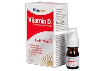 WELLCARE VITAMIN D3 SPREY 600 IU 5 ml şişe İlaç Görseli