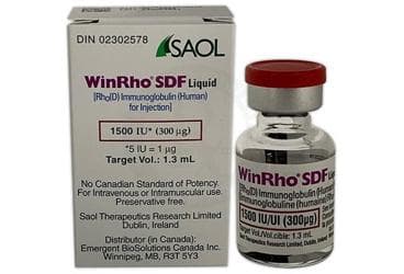 WINRHO SDF 1500 IU (300 MCG)/1,3 ML IV/IM ENJEKSIYONLUK COZELTI İlaç Görseli