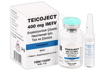 TEICOJECT 400 MG IM/IV ENJEKSIYONLUK COZELTI HAZIRLAMAK ICIN TOZ VE COZUCU İlaç Görseli