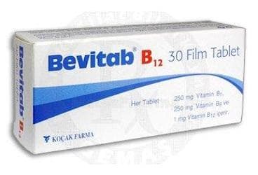 BEVITAB B12 250 MG/250 MG/1 MG FILM TABLET (30 FILM TABLET) İlaç Görseli