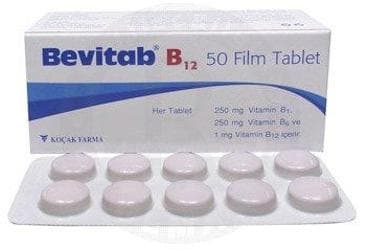 BEVITAB B12 250 MG/250 MG/1 MG FILM TABLET (50 FILM TABLET) İlaç Görseli