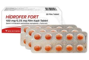 HIDROFER FORT 100 MG/0,35 MG FILM KAPLI TABLET İlaç Görseli