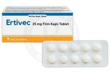 ERTIVEC 25 MG FILM KAPLI TABLET (30 TABLET) İlaç Görseli