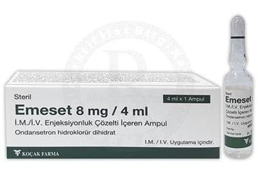 EMESET 8 MG/4ML IM/IV ENJEKSIYONLUK COZELTI ICEREN 1 AMPUL İlaç Görseli