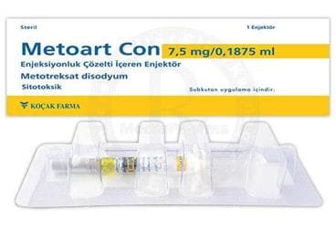 METOART CON  7,5 MG/0,1875 ML ENJEKSIYONLUK COZELTI ICEREN ENJEKTOR ( 1 ENJEKTOR) İlaç Görseli