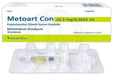 METOART CON 22,5 MG/ 0,5625 ML ENJEKSIYONLUK COZELTI ICEREN ENJEKTOR ( 1 ENJEKTOR) İlaç Görseli