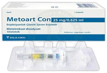 METOART CON 25 MG/ 0,625 ML ENJEKSIYONLUK COZELTI ICEREN ENJEKTOR ( 1 ENJEKTOR) İlaç Görseli