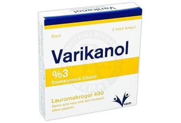 VARIKANOL %3 ENJEKSIYONLUK COZELTI (5 AMPUL) İlaç Görseli