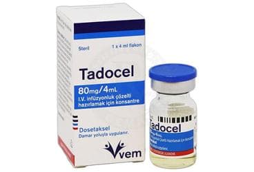 TADOCEL 80 MG/4 ML IV INFUZYONLUK COZELTI HAZIRLAMAK ICIN KONSANTRE  (1 FLAKON) İlaç Görseli