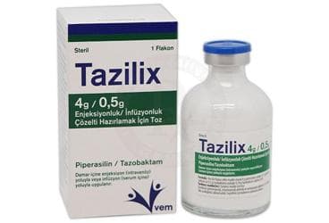 TAZILIX 4 G/0,5 G ENJEKSIYONLUK/INFUZYONLUK COZELTI HAZIRLAMAK ICIN TOZ (1 ADET) İlaç Görseli