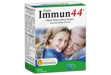 HYPER IMMUN44 POLIFENOL, VITAMIN VE MINERAL KOMPLEKSI ICEREN KAPSUL TAKVIYE EDICI GIDA 30 kapsül İlaç Görseli