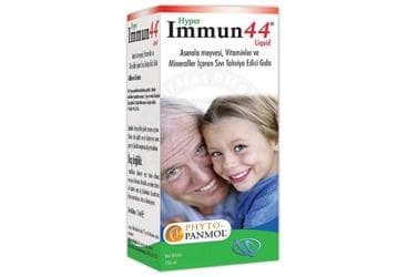 HYPER IMMUN44 ASEROLA MEYVESI, VITAMINLER VE MINERALLER ICEREN SIVI TAKVIYE EDICI GIDA 150 ml şişe İlaç Görseli