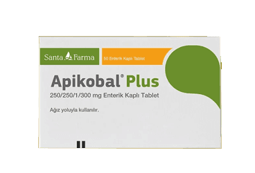 APIKOBAL PLUS 250/250/1/300 MG 50 ENTERIK KAPLI TABLET İlaç Görseli
