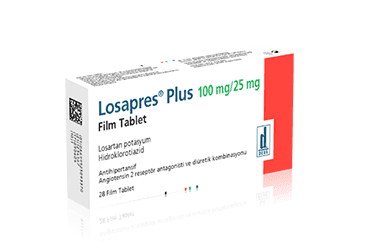 LOSAPRES PLUS 100/25 MG 28 FILM TABLET İlaç Görseli