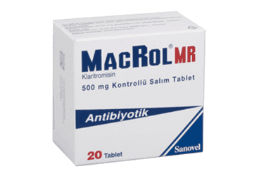 MACROL MR 500 MG DEGISTIRILMIS SALIMLI TABLET (20 TB) İlaç Görseli