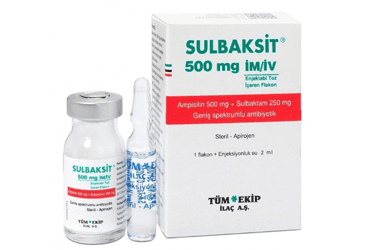 SULBAKSIT 500 MG / 250 MG IM/IV ENJEKSIYONLUK COZELTI HAZIRLAMAK ICIN TOZ (1 FLAKON, 1 AMPUL) İlaç Görseli