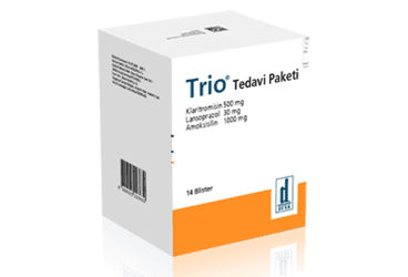TRIO 1000 MG + 500 MG + 30 MG TEDAVI PAKETI (6x14 BLISTER) İlaç Görseli