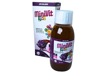 APB BALANCE MINIVIT KIDS MULTIVITAMIN, MULTIMINERAL VE KARA MURVER ICEREN SIVI TAKVIYE EDICI GIDA 150 ml şişe İlaç Görseli