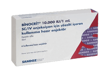 BINOCRIT 10000 IU/1,0 ML SC/IV ENJEKSIYON ICIN COZELTI ICEREN KULLANIMA HAZIR ENJEKTOR (6 ADET) İlaç Görseli