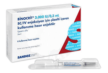 BINOCRIT 3000 IU/0,3 ML SC/IV ENJEKSIYON ICIN COZELTI ICEREN KULLANIMA HAZIR ENJEKTOR (6 ADET) İlaç Görseli