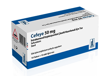 CEFEYE 50 MG INTRAKAMERAL ENJEKSIYONLUK COZELTI HAZIRLAMAK ICIN TOZ (10 FLAKON) İlaç Görseli