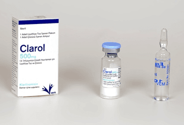 CLAROL 500 MG IV INFUZYONLUK COZELTI HAZIRLAMAK ICIN LIYOFILIZE TOZ VE COZUCU İlaç Görseli