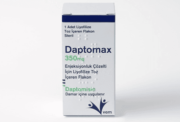 DAPTOMAX 350 MG ENJEKSIYONLUK COZ. ICIN LIYOFILIZE TOZ ICEREN FLAKON (1 FLAKON) İlaç Görseli