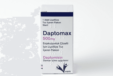 DAPTOMAX 500 MG ENJEKSIYONLUK COZ. ICIN LIYOFILIZE TOZ ICEREN FLAKON (1 FLAKON) İlaç Görseli
