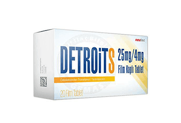 DETROITS 25MG/8MG FILM KAPLI TABLET (14 TABLET) İlaç Görseli