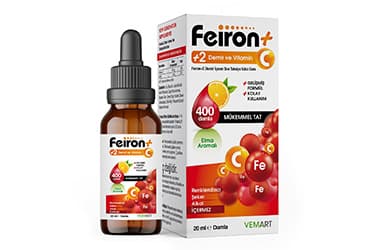 FEIRON +2 DEMIR VE VITAMIN C ICEREN TAKVIYE EDICI DAMLA 20 ml şişe İlaç Görseli