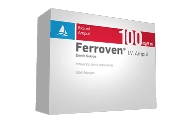 FERROVEN 100 MG / 5 ML IV ENJEKSIYONLUK COZELTI (5 AMPUL) İlaç Görseli