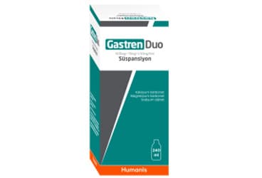 GASTREN DUO 600 MG+ 70 MG + 150 MG/5 ML 240 ML SUSPANSIYON (240 ML) İlaç Görseli