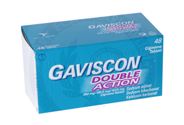 GAVISCON DOUBLE ACTION 250 MG / 106,5 MG / 187,5 MG CIGNEME TABLETI (48 TABLET) İlaç Görseli