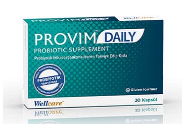 PROVIM DAILY PROBIOTIC SUPPLEMENT PROBIYOTIK MIKROORGANIZMA ICEREN TAKVIYE EDICI GIDA 30 kapsül İlaç Görseli