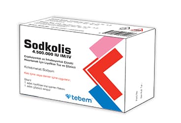 SODKOLIS 4.500.000 IU IM/IV ENJEKSIYONLUK VE INHALASYONLUK COZELTI HAZIRLAMAK ICIN LIYOFILIZE TOZ VE COZUCU İlaç Görseli