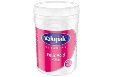 VALUPAK FOLIK ASIT ICEREN TAKVIYE EDICI GIDA TABLET 400 mcg 90 tablet İlaç Görseli