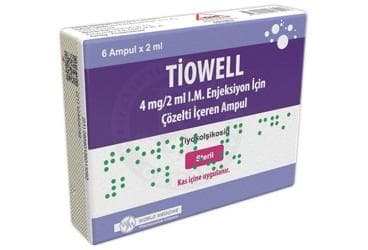 TIOWELL 4 MG/2 ML I.M. ENJEKSIYON ICIN COZELTI ICEREN AMPUL (6 AMPUL) İlaç Görseli