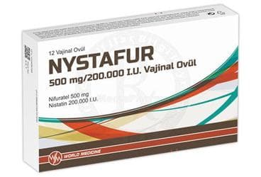 NYSTAFUR 500 MG/200.000 I.U. VAJINAL OVUL (12 OVUL) İlaç Görseli