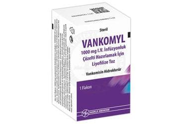 VANKOMYL 1000 MG IV INFUZYONLUK COZELTI HAZIRLAMAK ICIN LIYOFILIZE TOZ (1 FLAKON) İlaç Görseli