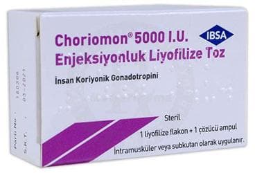 CHORIOMON 5000 IU IU ENJEKSIYONLUK LIYOFILIZE TOZ (1 FLAKON) İlaç Görseli