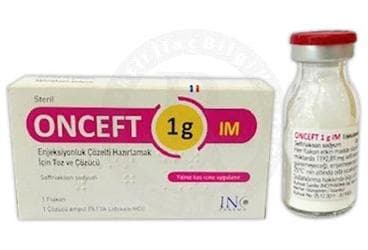 ONCEFT 1 G IM ENJKESIYONLUK COZELTI HAZIRLAMAK ICIN TOZ VE COZUCU (1 FLAKON) İlaç Görseli