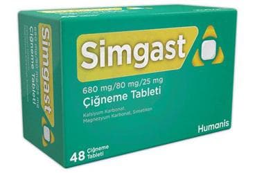 SIMGAST 680 MG/80 MG/25 MG CIGNEME TABLETI (48 TABLET) İlaç Görseli