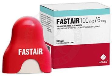 FASTAIR 100 MCG/6 MCG INHALASYON TOZU, SERT KAPSUL (120 KAPSUL) İlaç Görseli