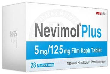NEVIMOL PLUS 5 MG /12,5 MG FILM KAPLI TABLET (28 FILM KAPLI TABLET) İlaç Görseli