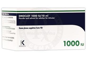 EMOCLOT 1000 IU/10 ML IV INFUZYONLUK COZELTI HAZIRLAMAK ICIN TOZ VE COZUCU İlaç Görseli