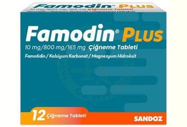 FAMODIN PLUS 10 MG/800 MG/165
MG CIGNEME TABLETI (12 TB) İlaç Görseli
