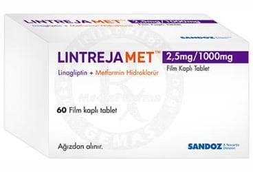 LINTREJAMET 2.5 MG/1000 MG FILM KAPLI TABLET (60 TABLET) İlaç Görseli