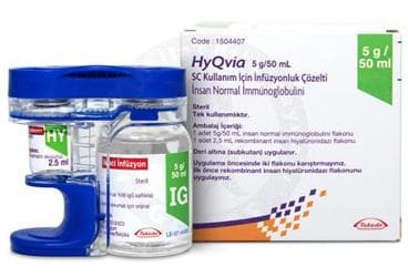 HYQVIA 5 G /50 ML SC KULLANIM ICIN INFUZYONLUK COZELTI ICEREN FLAKON (2 FLAKON) İlaç Görseli