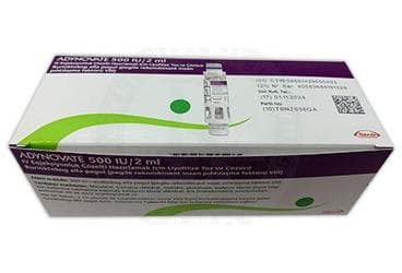 ADYNOVATE 500 IU/2 ML IV ENJEKSIYONLUK COZELTI HAZIRLAMAK ICIN LIYOFILIZE TOZ VE COZUCU (1FLAKON) İlaç Görseli