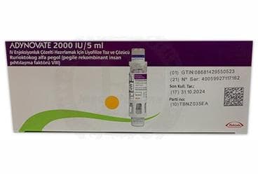 ADYNOVATE 2000 IU/5ML IV ENJEKSIYONLUK COZELTI HAZIRLAMAK ICIN LIYOFILIZE TOZ VE COZUCU (1 FLAKON) İlaç Görseli